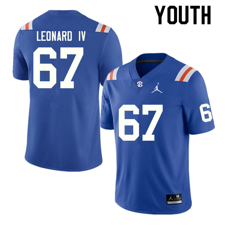 Youth #67 Richie Leonard IV Florida Gators College Football Jerseys Sale-Throwback - Click Image to Close